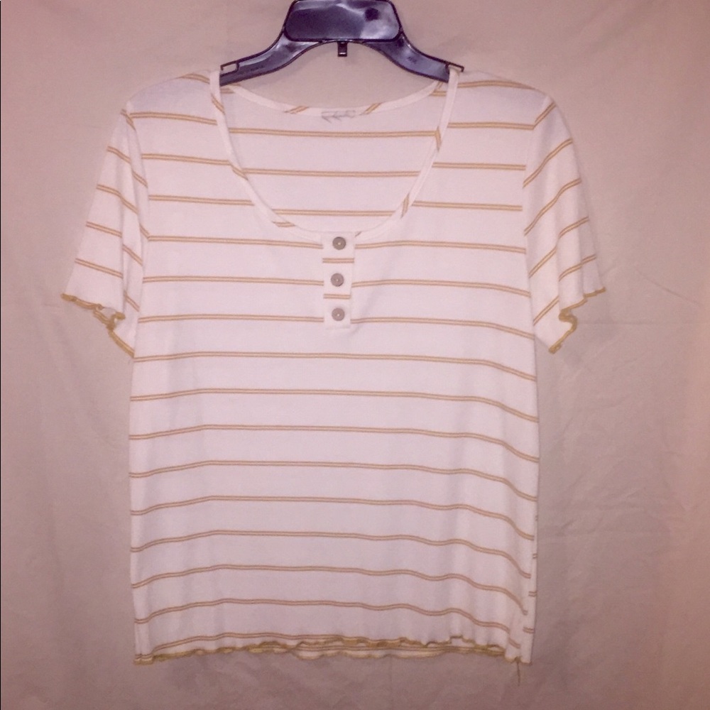 Yellow & White Short Waisted Blouse.